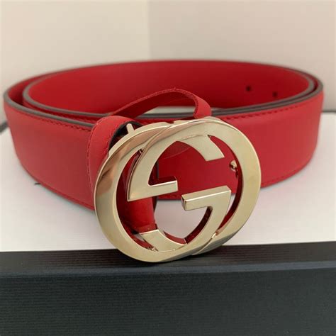 red gucci belt.|GUCCI Interlocking G leather belt .